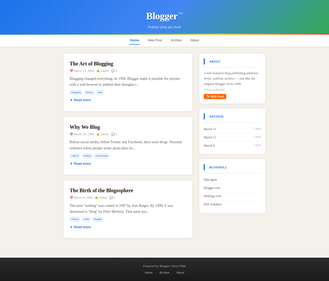 Blogger Clone screenshot