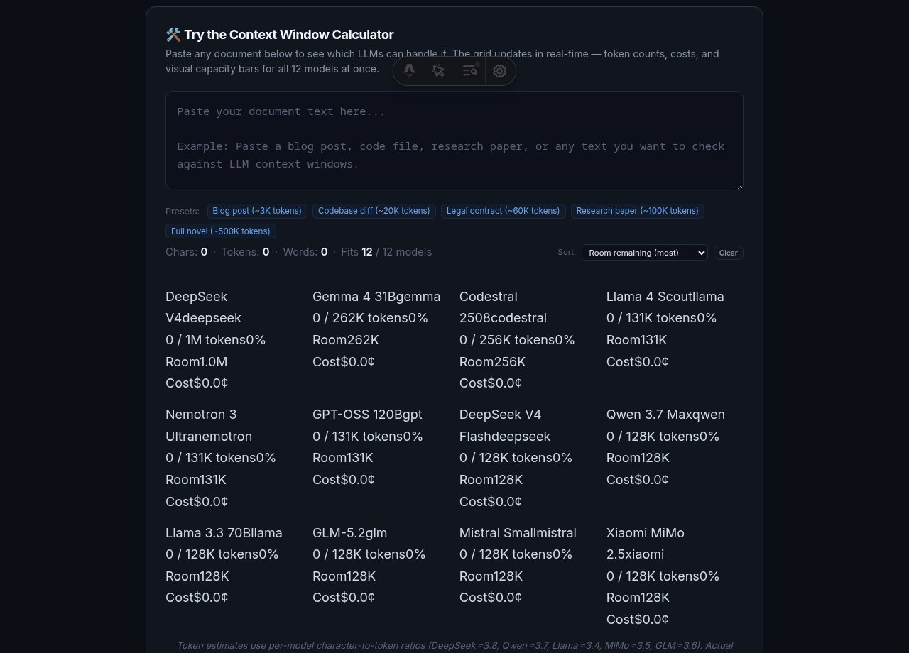 Context Calculator screenshot
