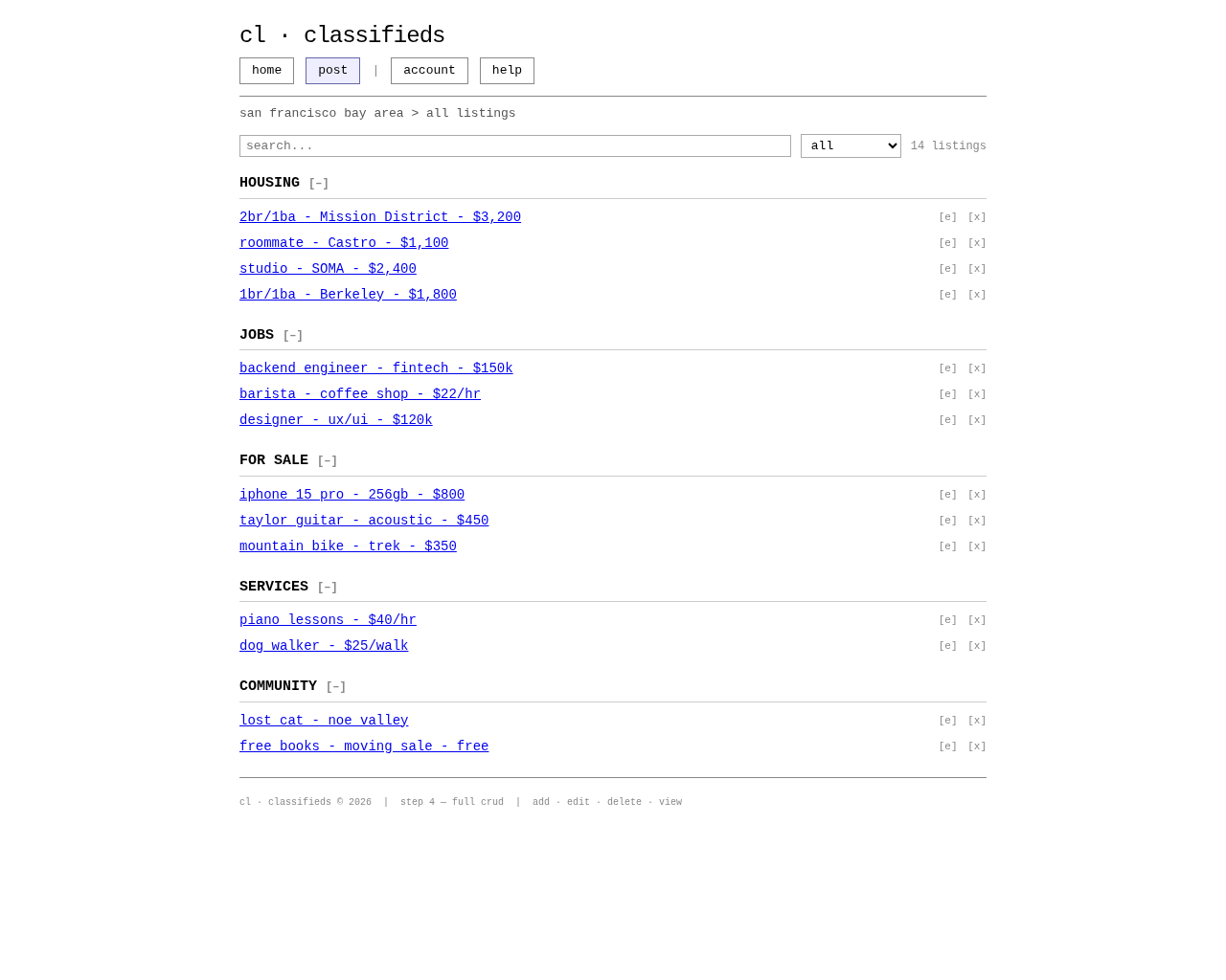 Craigslist Clone screenshot